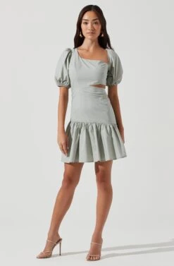 Mayfair Side Cutout Puff Sleeve Mini Dress -Dresses Sales Store ACDR101116 DUSTYSAGE 1 059bd4e0 2a53 4c59 bee5 c618c33d577a