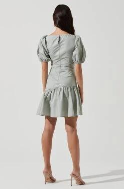 Mayfair Side Cutout Puff Sleeve Mini Dress -Dresses Sales Store ACDR101116 DUSTYSAGE 4 e796bc75 58a7 4952 a32c d5c90597db17