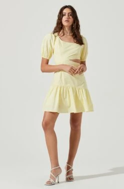 Mayfair Side Cutout Puff Sleeve Mini Dress -Dresses Sales Store ACDR101116 LEMONADE 1 aba79292 4a51 44fc a8f2 18474c5eee48