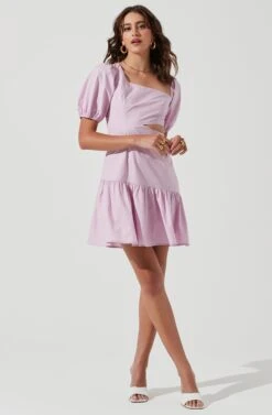 Mayfair Side Cutout Puff Sleeve Mini Dress