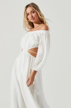 Cassian Cutout Off Shoulder Midi Dress 8 Cassian Cutout Off Shoulder Midi Dress -Dresses Sales Store ACDR101154 WHITE 3 6b48bf18 cb49 4e58 9fa5 b79529f5888a