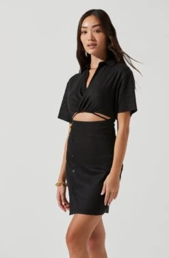 Fresca Cutout Mini Dress -Dresses Sales Store ACDR101157 BLACK 0350