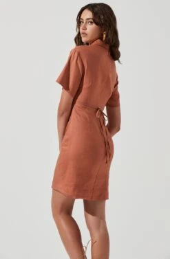 Fresca Cutout Mini Dress -Dresses Sales Store ACDR101157 TERRACOTTA 0097