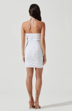 Merida Ruched Halter Neck Mini Dress -Dresses Sales Store ACDR101158 WHITE 1903