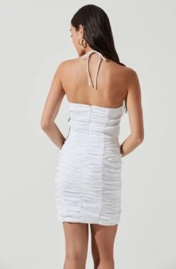 Merida Ruched Halter Neck Mini Dress -Dresses Sales Store ACDR101158 WHITE 1906