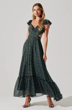 Primrose Floral Strappy Back Maxi Dress -Dresses Sales Store ACDR101176 BLACKBLUEDITSY 2