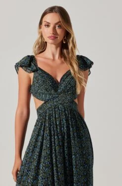 Primrose Floral Strappy Back Maxi Dress -Dresses Sales Store ACDR101176 BLACKBLUEDITSY 3