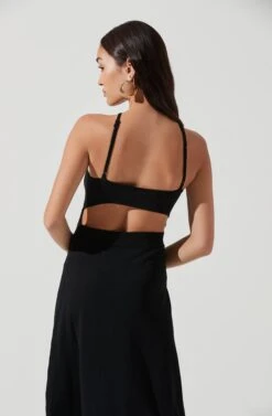 Talia Halter Back Cutout Midi Dress -Dresses Sales Store ACDR101198 BLACK 0941