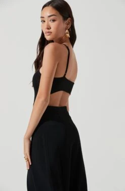 Talia Halter Back Cutout Midi Dress -Dresses Sales Store ACDR101198 BLACK 0942