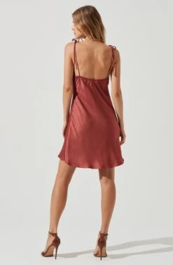 Mona Tie Strap Mini Dress -Dresses Sales Store ACDR101212 MARSALA 1093