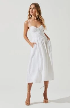 Ferreira Sweetheart Midi Dress -Dresses Sales Store ACDR101225 WHITE 0060
