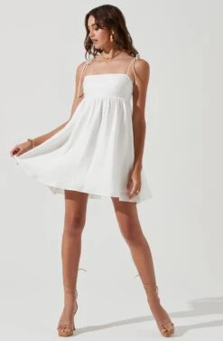 Serenity Square Neck Mini Dress -Dresses Sales Store ACDR101235B WHITE 0310