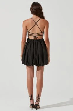 Anette Bubble Hem Mini Dress -Dresses Sales Store ACDR101241 BLACK 1171