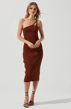 Misty One Shoulder Bodycon Midi Dress
