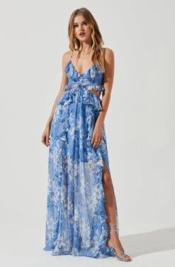 Palace Floral Cutout Ruffle Maxi Dress -Dresses Sales Store ACDR101252 BLUEWHITEFLORAL 0976 af8cbccb e647 4d61 9b78 ae28255a4fea