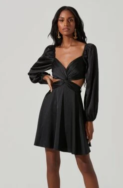 Anamaria Cutout Long Sleeve Mini Dress -Dresses Sales Store ACDR101291 BLACK 3