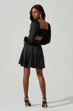 Anamaria Cutout Long Sleeve Mini Dress -Dresses Sales Store ACDR101291 BLACK 6