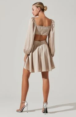 Anamaria Cutout Long Sleeve Mini Dress -Dresses Sales Store ACDR101291 CHAMPAGNE 5