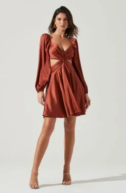 Anamaria Cutout Long Sleeve Mini Dress -Dresses Sales Store ACDR101291 RUST 1999 2