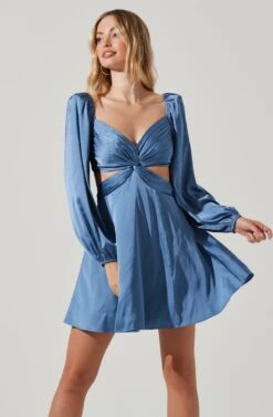 Anamaria Cutout Long Sleeve Mini Dress -Dresses Sales Store ACDR101291 SLATEBLUE 2