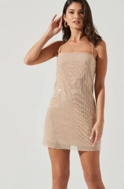 Vegas Beaded Mini Dress -Dresses Sales Store ACDR101335 NUDE 1822