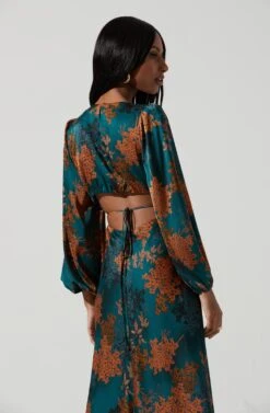 Quinn Floral Cutout Midi Dress -Dresses Sales Store ACDR101358 GREENRUSTFLORAL 2036