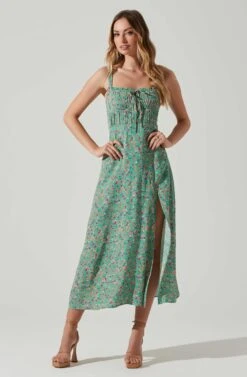 Elsie Floral Midi Dress -Dresses Sales Store ACDR101374V GREENMAGENTADITSY 1