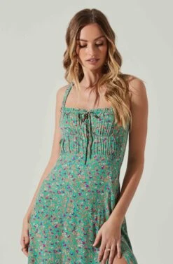 Elsie Floral Midi Dress -Dresses Sales Store ACDR101374V GREENMAGENTADITSY 4