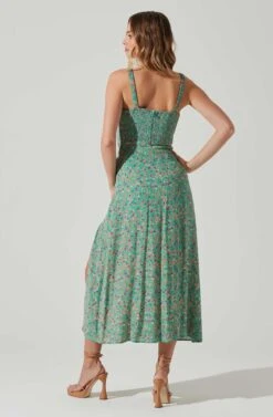 Elsie Floral Midi Dress -Dresses Sales Store ACDR101374V GREENMAGENTADITSY 6