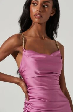 Trista Satin Rhinestone Strap Mini Dress -Dresses Sales Store ACDR101386 PINK 3