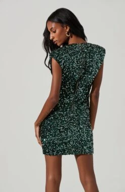 Melinda Sequin Mini Dress -Dresses Sales Store ACDR101429 GREEN 5