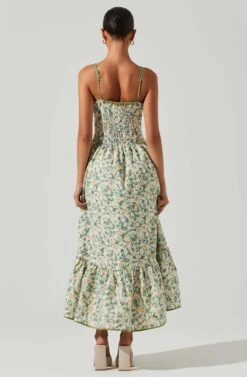 Yamila Floral Eyelet Midi Dress -Dresses Sales Store ACDR101467 OLIVEYELLOWFLORAL 6