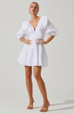 Nixi Ruffle Tiered Mini Dress -Dresses Sales Store ACDR101510 WHITE 1