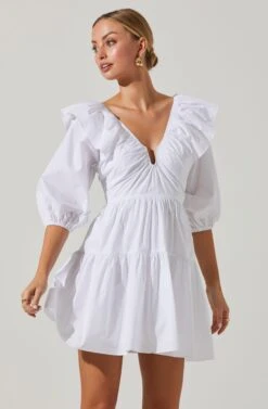Nixi Ruffle Tiered Mini Dress -Dresses Sales Store ACDR101510 WHITE 2