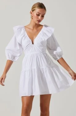 Nixi Ruffle Tiered Mini Dress -Dresses Sales Store ACDR101510 WHITE 3