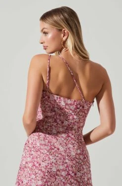 Malvina One Shoulder Floral Midi Dress -Dresses Sales Store ACDR101528 PINKFLORAL 3