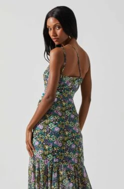 Malvina One Shoulder Floral Midi Dress -Dresses Sales Store ACDR101528 PURPLEYELLOWMULTI 6