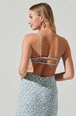 Maritza Floral Smocked Midi Dress -Dresses Sales Store ACDR101529 BLUEMULTI 4