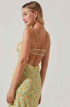 Maritza Floral Smocked Midi Dress -Dresses Sales Store ACDR101529 YELLOWGREENDITSY 3