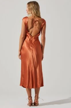 Makenna Scoop Neck Open Back Midi Dress -Dresses Sales Store ACDR101537 APRICOT 5
