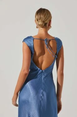 Makenna Scoop Neck Open Back Midi Dress -Dresses Sales Store ACDR101537 BLUE 3