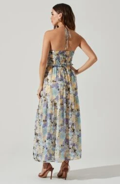 Rozina Floral Cutout Maxi Dress -Dresses Sales Store ACDR101542 BLUEGREENFLORAL 4