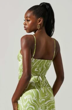 Mabel Retro Floral Bustier Midi Dress -Dresses Sales Store ACDR101568 CELERYFLORAL 4