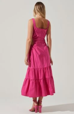 Bridget Side Cutout Tiered Midi Dress -Dresses Sales Store ACDR101571 FUCHSIA 5