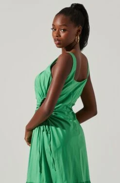 Bridget Side Cutout Tiered Midi Dress -Dresses Sales Store ACDR101571 GREEN 4