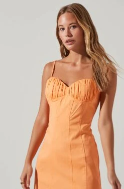 Vietta Ruched Mini Dress -Dresses Sales Store ACDR101573 PAPAYA 2