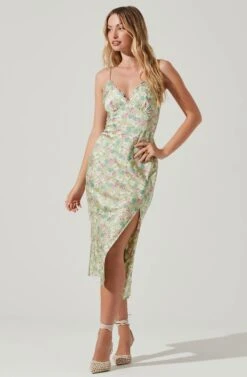 Florentina Floral Midi Dress -Dresses Sales Store ACDR101584 LIMEPINKFLORAL 1