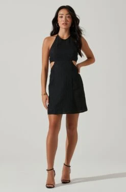 Laylin Halter Cutout Mini Dress -Dresses Sales Store ACDR101590S BLACK 1