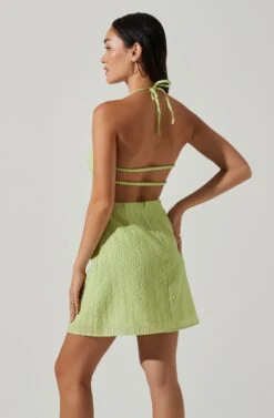 Laylin Halter Cutout Mini Dress -Dresses Sales Store ACDR101590S LIGHTGREEN 3