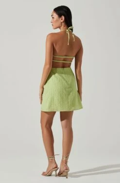 Laylin Halter Cutout Mini Dress -Dresses Sales Store ACDR101590S LIGHTGREEN 4